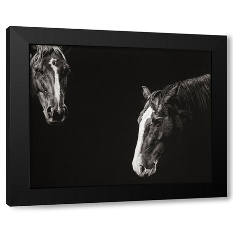 Cowboy Scratchboard III Black Modern Wood Framed Art Print with Double Matting by Chapman, Julie T.