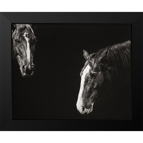Cowboy Scratchboard III Black Modern Wood Framed Art Print by Chapman, Julie T.