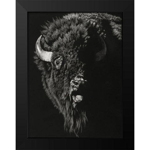 Wild Scratchboard IV Black Modern Wood Framed Art Print by Chapman, Julie T.
