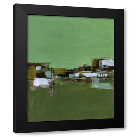 Abstract Village I Black Modern Wood Framed Art Print with Double Matting by Wang, Melissa