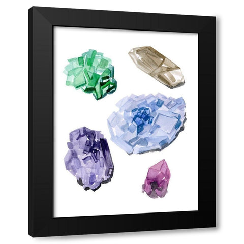 Geometric Crystal I Black Modern Wood Framed Art Print with Double Matting by Wang, Melissa