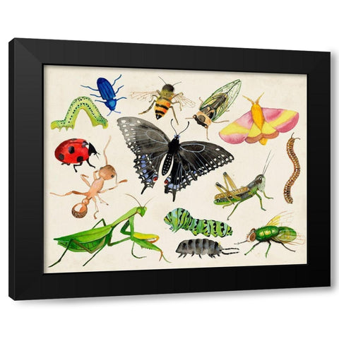 Bugdom I Black Modern Wood Framed Art Print with Double Matting by Ludwig, Alicia