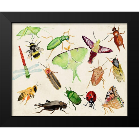 Bugdom II Black Modern Wood Framed Art Print by Ludwig, Alicia