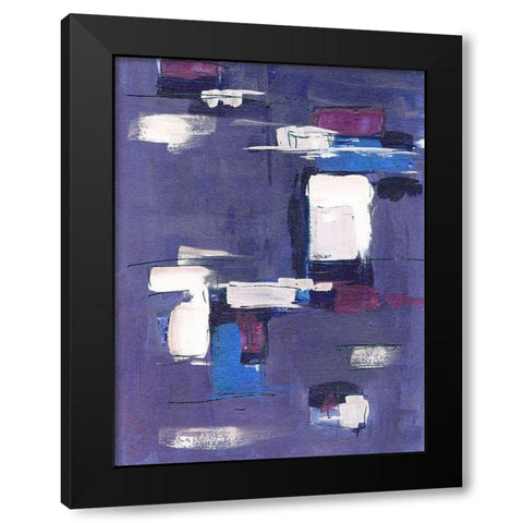 Blue Mountains Abstract I Black Modern Wood Framed Art Print with Double Matting by Wang, Melissa