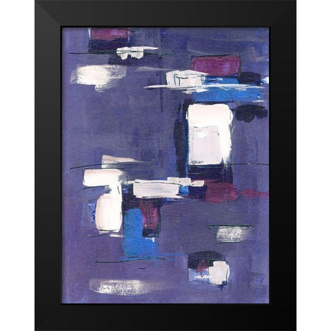 Blue Mountains Abstract I Black Modern Wood Framed Art Print by Wang, Melissa