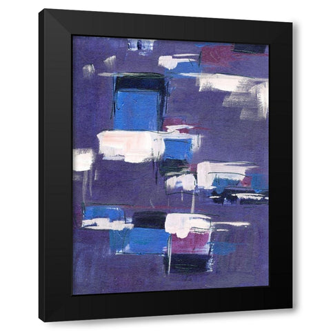 Blue Mountains Abstract II Black Modern Wood Framed Art Print with Double Matting by Wang, Melissa