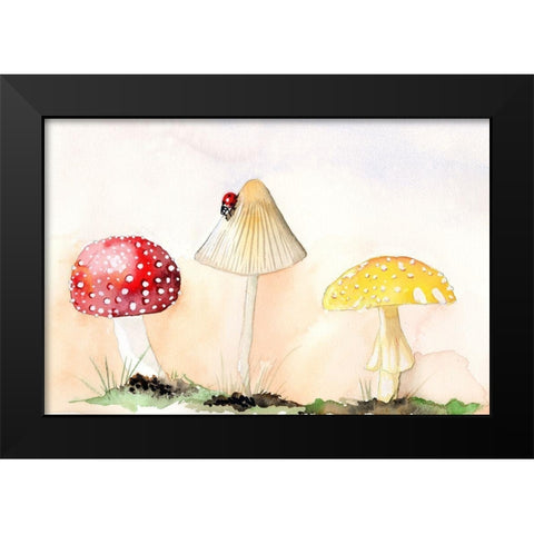 Faerie Mushrooms I Black Modern Wood Framed Art Print by Ludwig, Alicia