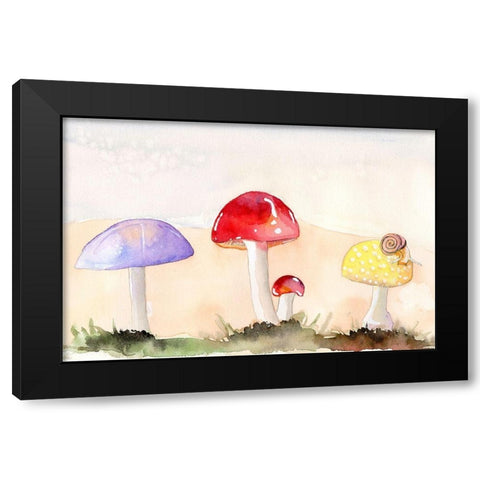 Faerie Mushrooms II Black Modern Wood Framed Art Print by Ludwig, Alicia