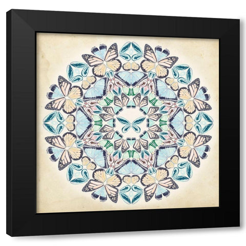 Prosperity Mandala II Black Modern Wood Framed Art Print with Double Matting by Wang, Melissa