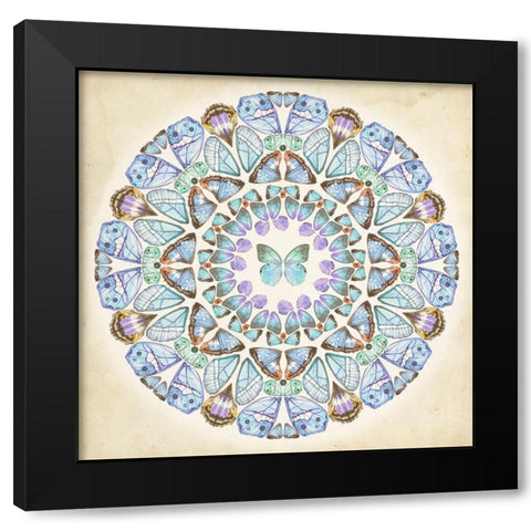 Prosperity Mandala III Black Modern Wood Framed Art Print with Double Matting by Wang, Melissa