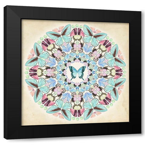 Prosperity Mandala IV Black Modern Wood Framed Art Print with Double Matting by Wang, Melissa