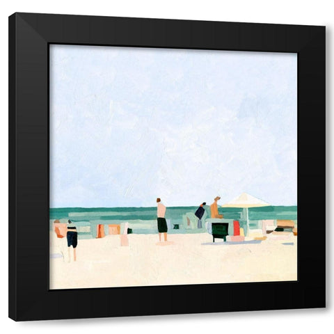 Family Vacation I Black Modern Wood Framed Art Print with Double Matting by Scarvey, Emma