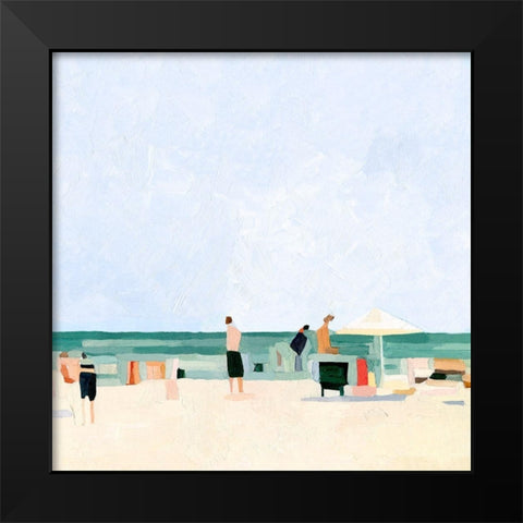 Family Vacation I Black Modern Wood Framed Art Print by Scarvey, Emma