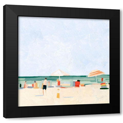 Family Vacation II Black Modern Wood Framed Art Print with Double Matting by Scarvey, Emma