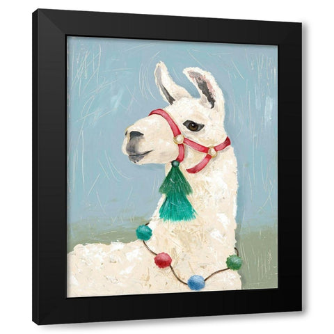 Painted Llama I Black Modern Wood Framed Art Print with Double Matting by Reynolds, Jade