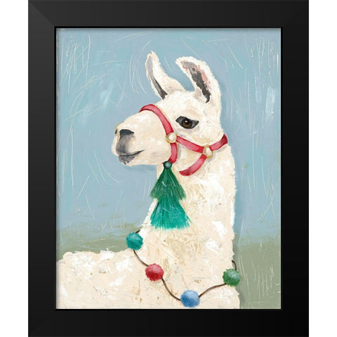 Painted Llama I Black Modern Wood Framed Art Print by Reynolds, Jade