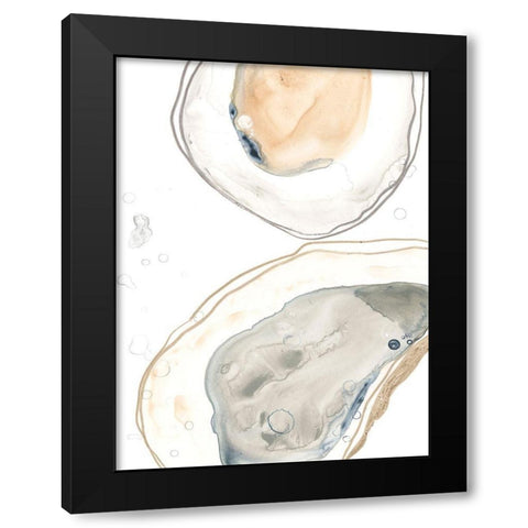 Ocean Oysters I Black Modern Wood Framed Art Print by Vess, June Erica