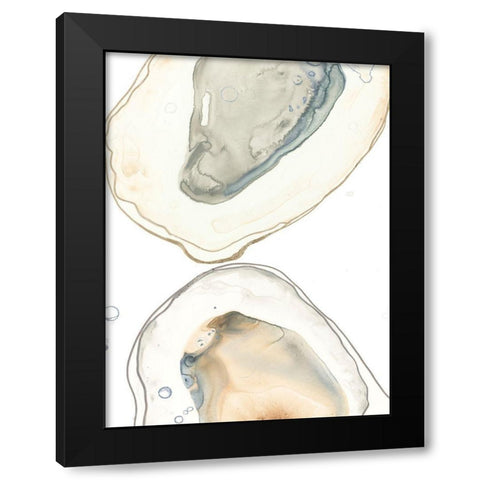Ocean Oysters II Black Modern Wood Framed Art Print by Vess, June Erica