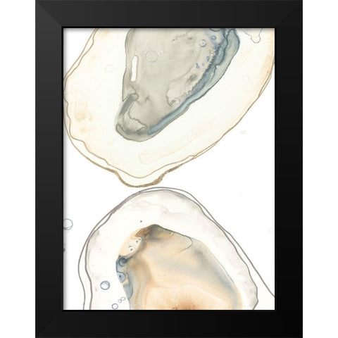 Ocean Oysters II Black Modern Wood Framed Art Print by Vess, June Erica