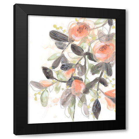 Sheer Blossoms I Black Modern Wood Framed Art Print with Double Matting by Vess, June Erica