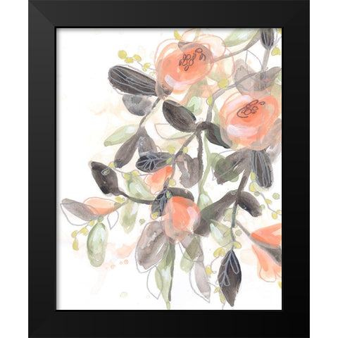 Sheer Blossoms I Black Modern Wood Framed Art Print by Vess, June Erica