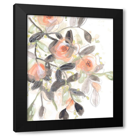 Sheer Blossoms II Black Modern Wood Framed Art Print by Vess, June Erica