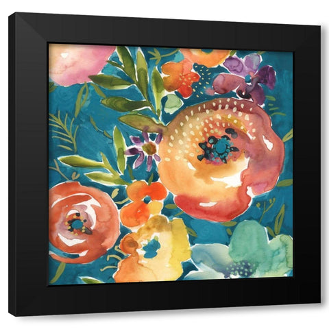 Abundant Florals II Black Modern Wood Framed Art Print with Double Matting by Zarris, Chariklia