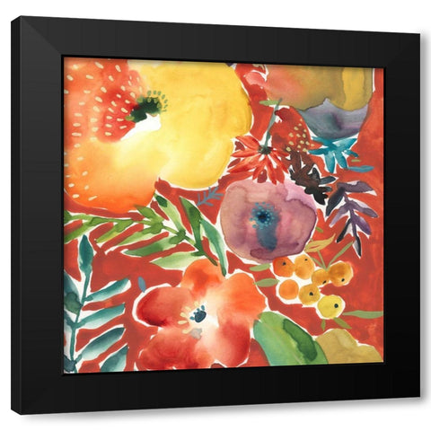 Abundant Florals III Black Modern Wood Framed Art Print by Zarris, Chariklia