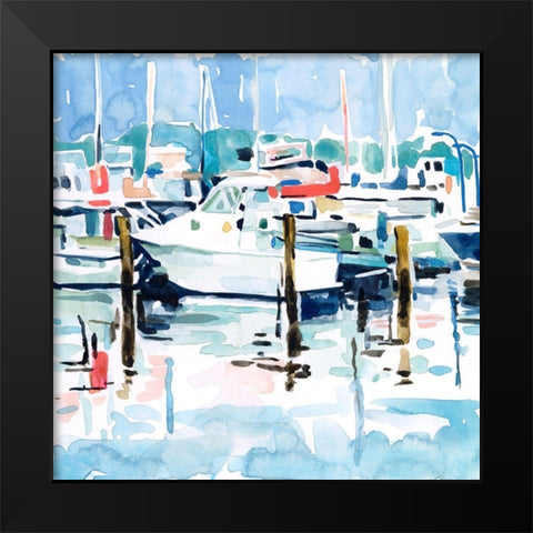 Watercolor Marina I Black Modern Wood Framed Art Print by Scarvey, Emma