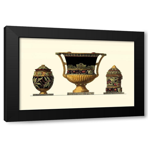 Urn Triad III Black Modern Wood Framed Art Print by Giardini