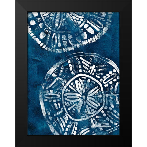 Sea Batik I Black Modern Wood Framed Art Print by Vess, June Erica