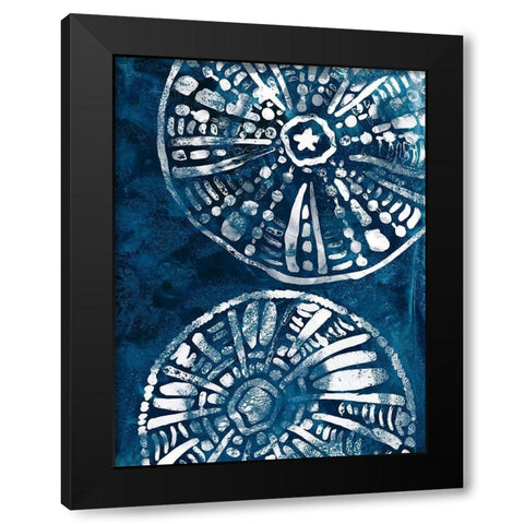 Sea Batik II Black Modern Wood Framed Art Print with Double Matting by Vess, June Erica