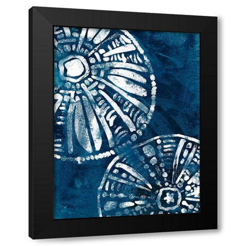 Sea Batik III Black Modern Wood Framed Art Print with Double Matting by Vess, June Erica