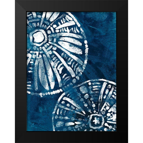 Sea Batik III Black Modern Wood Framed Art Print by Vess, June Erica