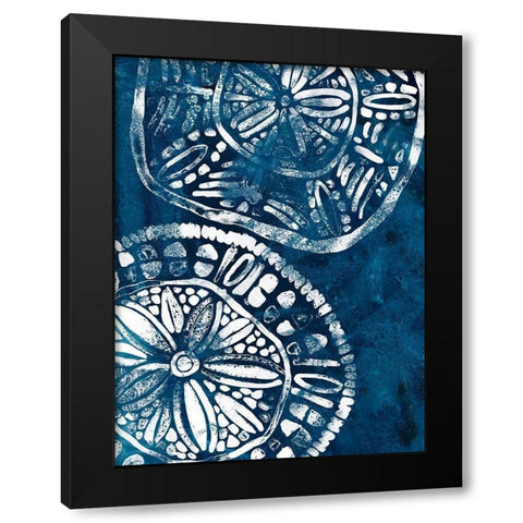 Sea Batik IV Black Modern Wood Framed Art Print with Double Matting by Vess, June Erica