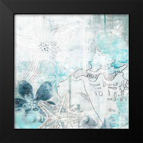 Ocean Abstraction I Black Modern Wood Framed Art Print by Vess, June Erica