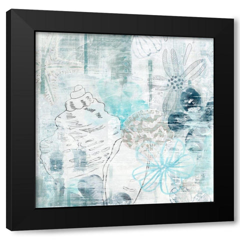 Ocean Abstraction II Black Modern Wood Framed Art Print by Vess, June Erica