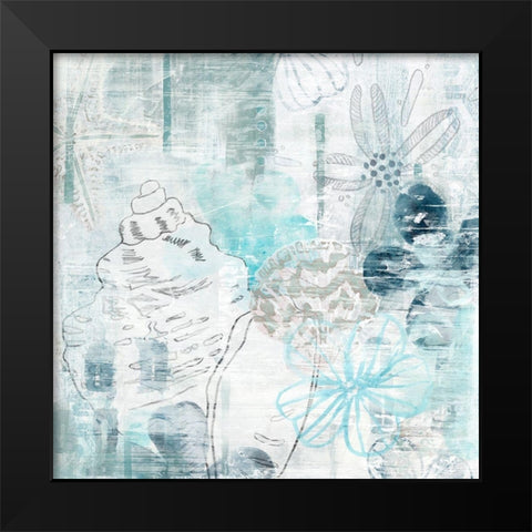 Ocean Abstraction II Black Modern Wood Framed Art Print by Vess, June Erica