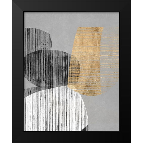 Adjacent Shapes II Black Modern Wood Framed Art Print by Goldberger, Jennifer