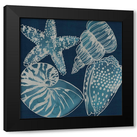 Marine Shells I Black Modern Wood Framed Art Print with Double Matting by Zarris, Chariklia