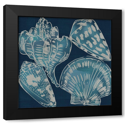 Marine Shells II Black Modern Wood Framed Art Print with Double Matting by Zarris, Chariklia