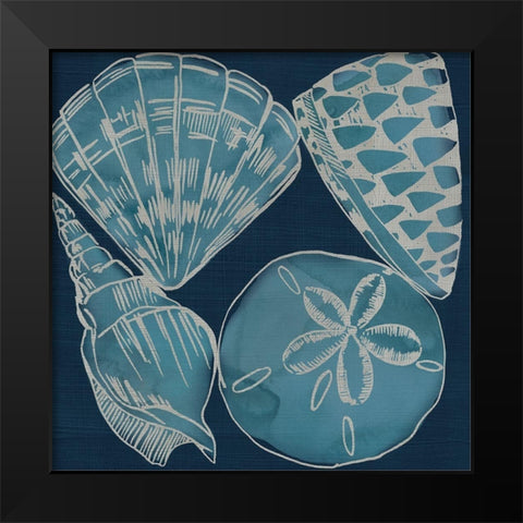 Marine Shells IV Black Modern Wood Framed Art Print by Zarris, Chariklia