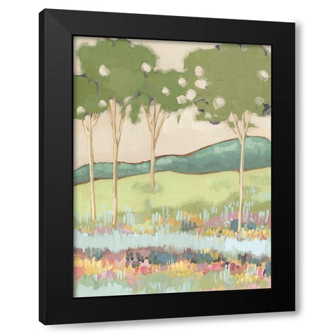 Shades of Trees I Black Modern Wood Framed Art Print with Double Matting by Wang, Melissa