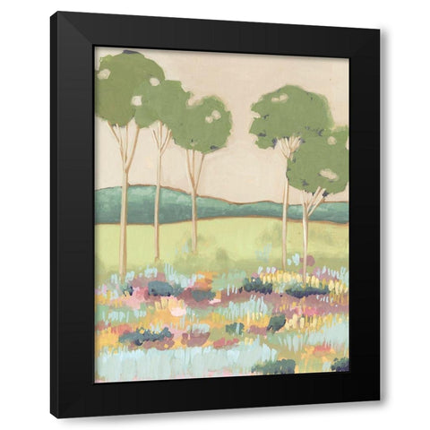 Shades of Trees II Black Modern Wood Framed Art Print with Double Matting by Wang, Melissa