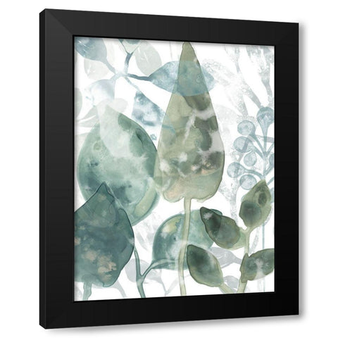 Aquatic Leaves II Black Modern Wood Framed Art Print with Double Matting by Vess, June Erica