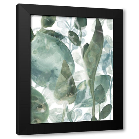 Aquatic Leaves IV Black Modern Wood Framed Art Print by Vess, June Erica