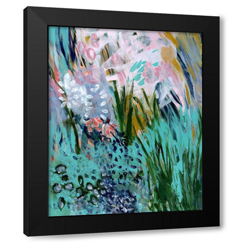 Opulent Floral Strokes I Black Modern Wood Framed Art Print with Double Matting by Daavettila, Tara