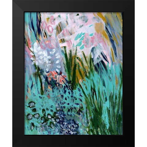 Opulent Floral Strokes I Black Modern Wood Framed Art Print by Daavettila, Tara