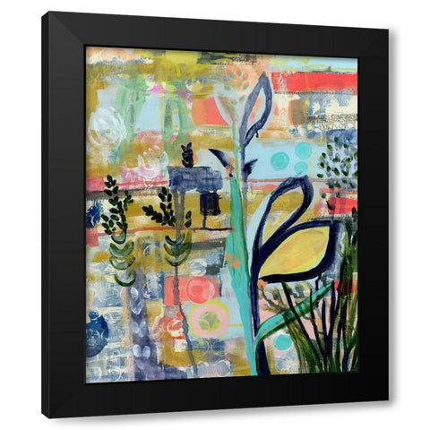 Opulent Floral Strokes V Black Modern Wood Framed Art Print with Double Matting by Daavettila, Tara