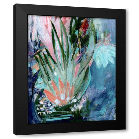 Opulent Floral Strokes VI Black Modern Wood Framed Art Print by Daavettila, Tara